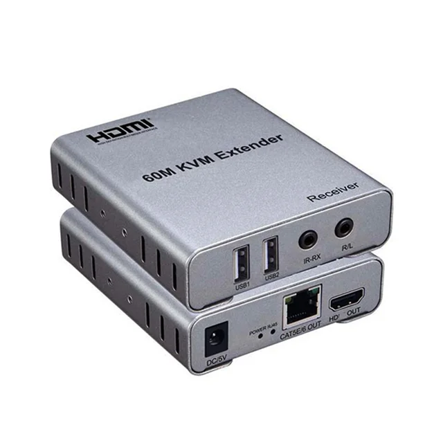 KVM اکستندر HDMI طول 60 متری با خروجی صدا