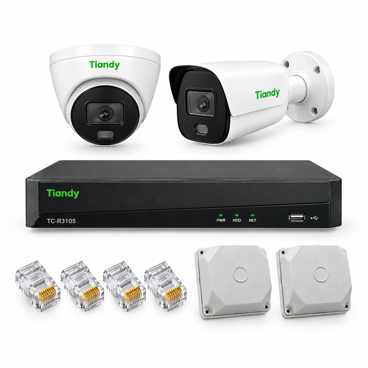 پکیج 2 عددی دوربین مداربسته ی تحت شبکه Tiandy
